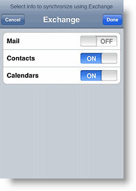Apple iPhone and iPod Touch Disable Mail Sync with ActiveSync Exchange